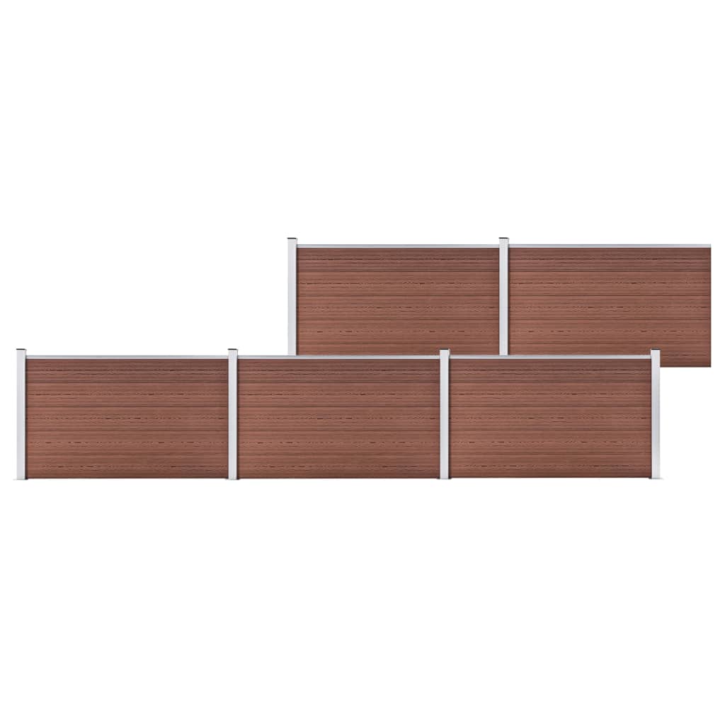 3053246 vidaXL Garden Fence WPC 872x106 cm Brown (49072+4x49074)