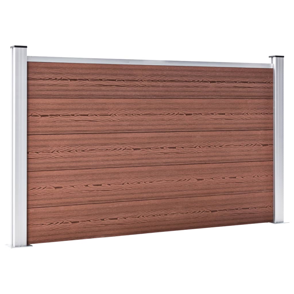 3053246 vidaXL Garden Fence WPC 872x106 cm Brown (49072+4x49074)