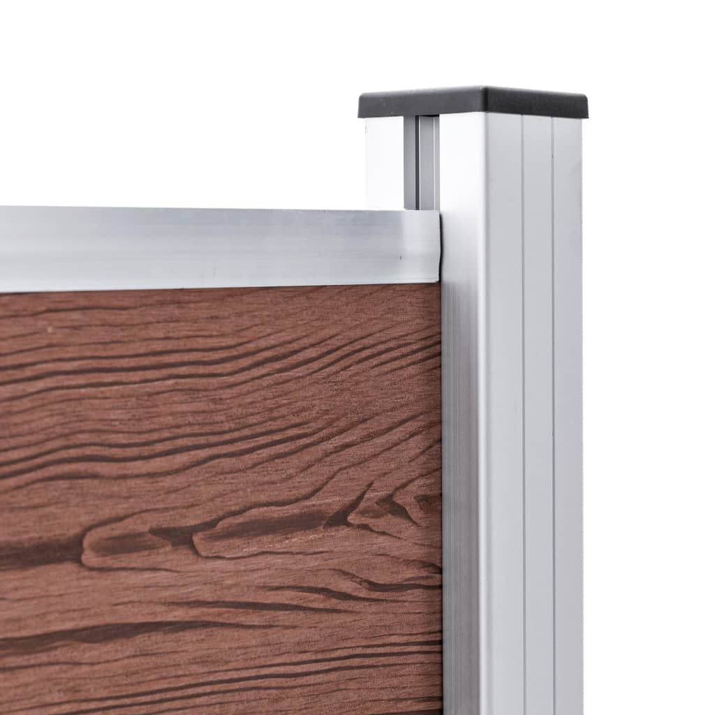 3053246 vidaXL Garden Fence WPC 872x106 cm Brown (49072+4x49074)