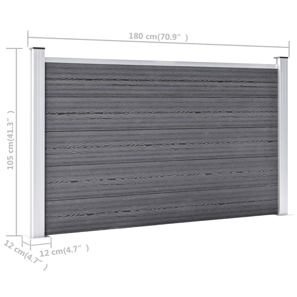 vidaXL Garden Fence WPC 699x106 cm Grey