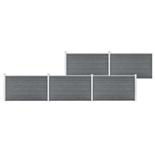 vidaXL Garden Fence WPC 872x106 cm Grey