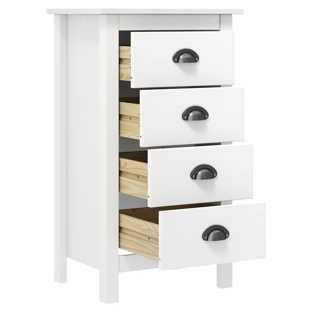 288912 vidaXL Sideboard "Hill" White 46x35x80 cm Solid Pine Wood