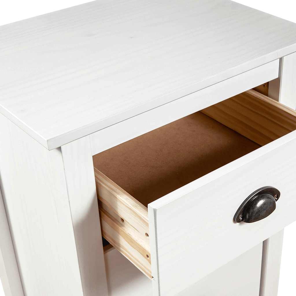 288912 vidaXL Sideboard "Hill" White 46x35x80 cm Solid Pine Wood