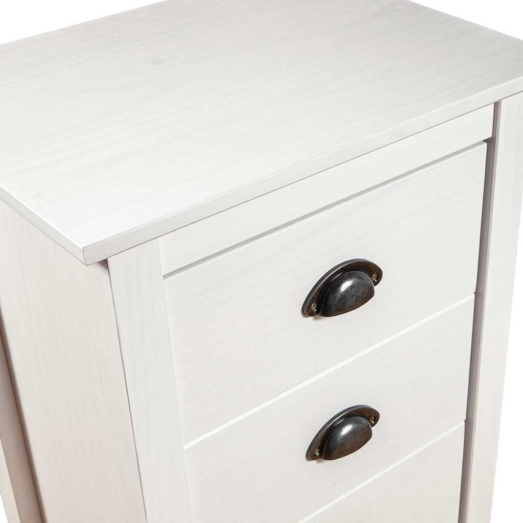 288912 vidaXL Sideboard "Hill" White 46x35x80 cm Solid Pine Wood