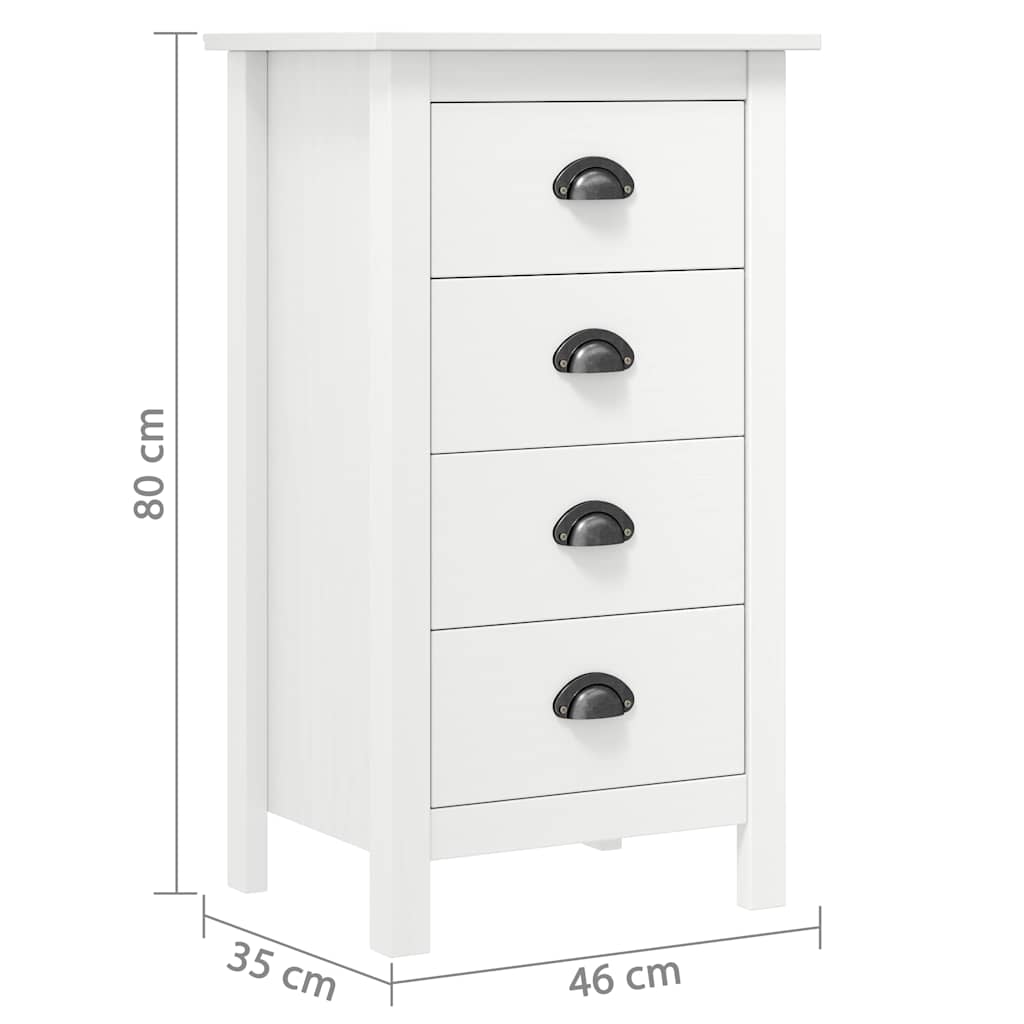 288912 vidaXL Sideboard "Hill" White 46x35x80 cm Solid Pine Wood