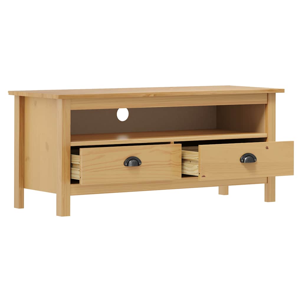 288923 vidaXL TV Cabinet "Hill" Honey Brown 110x40x47 cm Solid Pine Wood