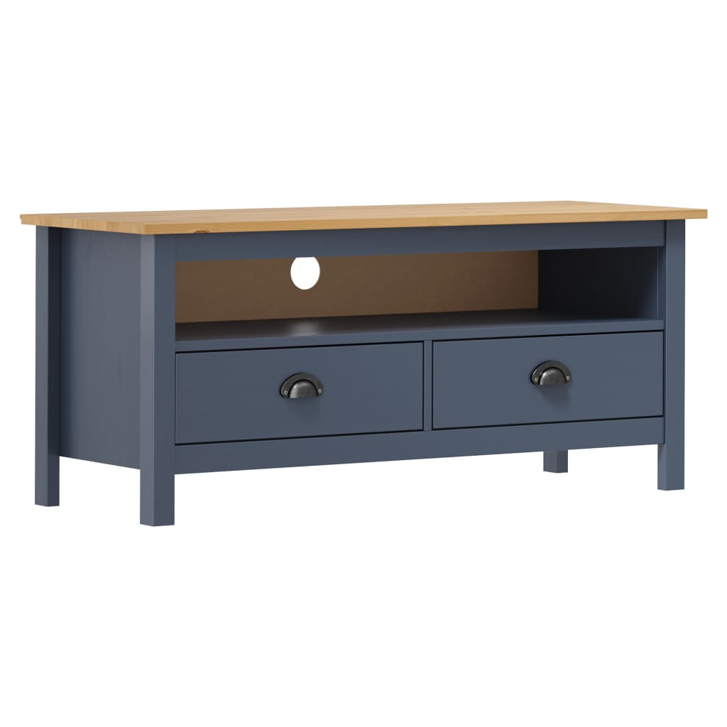 TV Cabinet Hill Grey 110x40x47 cm Solid Pine Wood