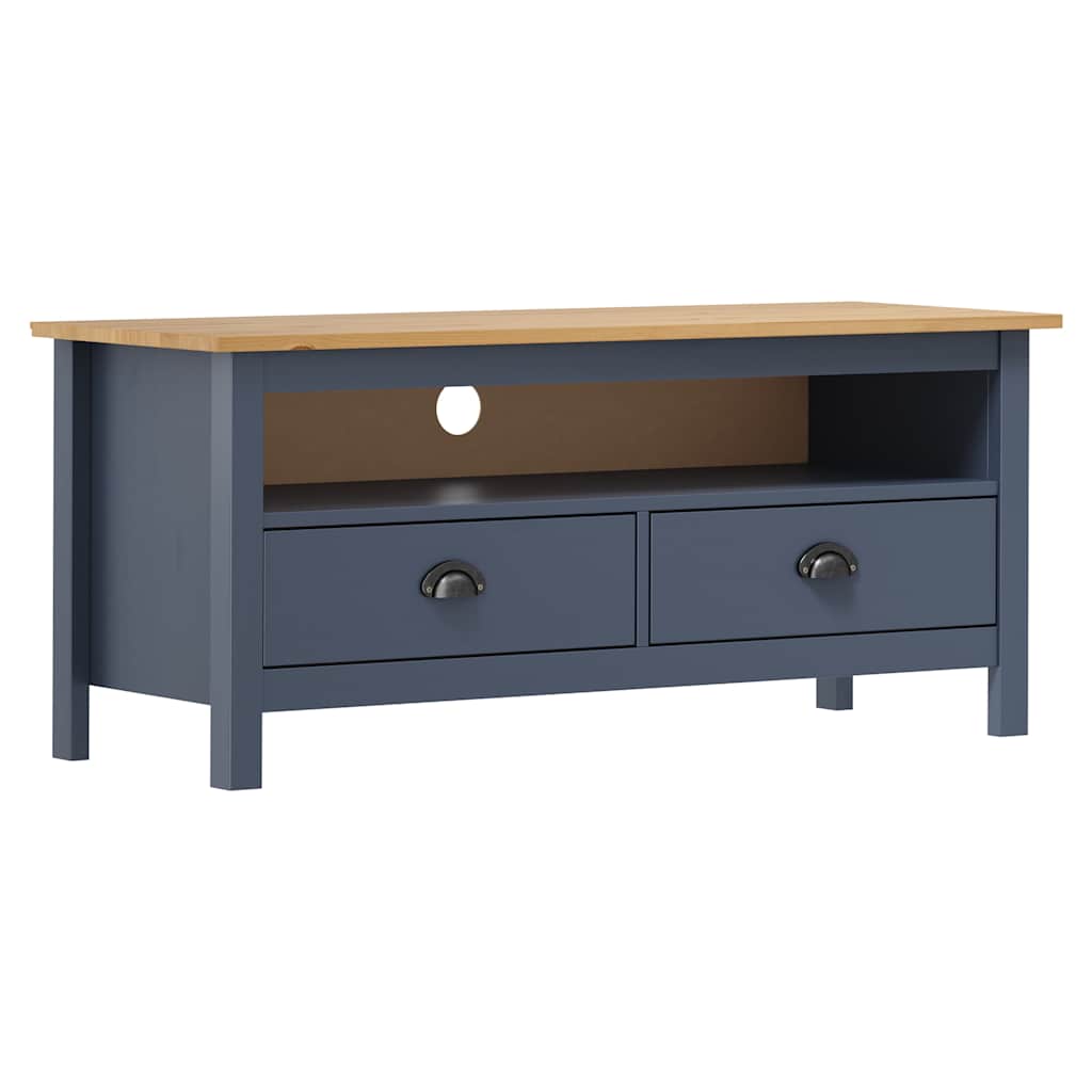 288925 vidaXL TV Cabinet "Hill" Grey 110x40x47 cm Solid Pine Wood