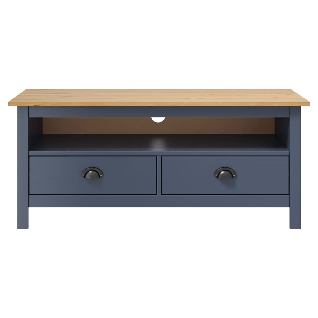 TV Cabinet Hill Grey 110x40x47 cm Solid Pine Wood