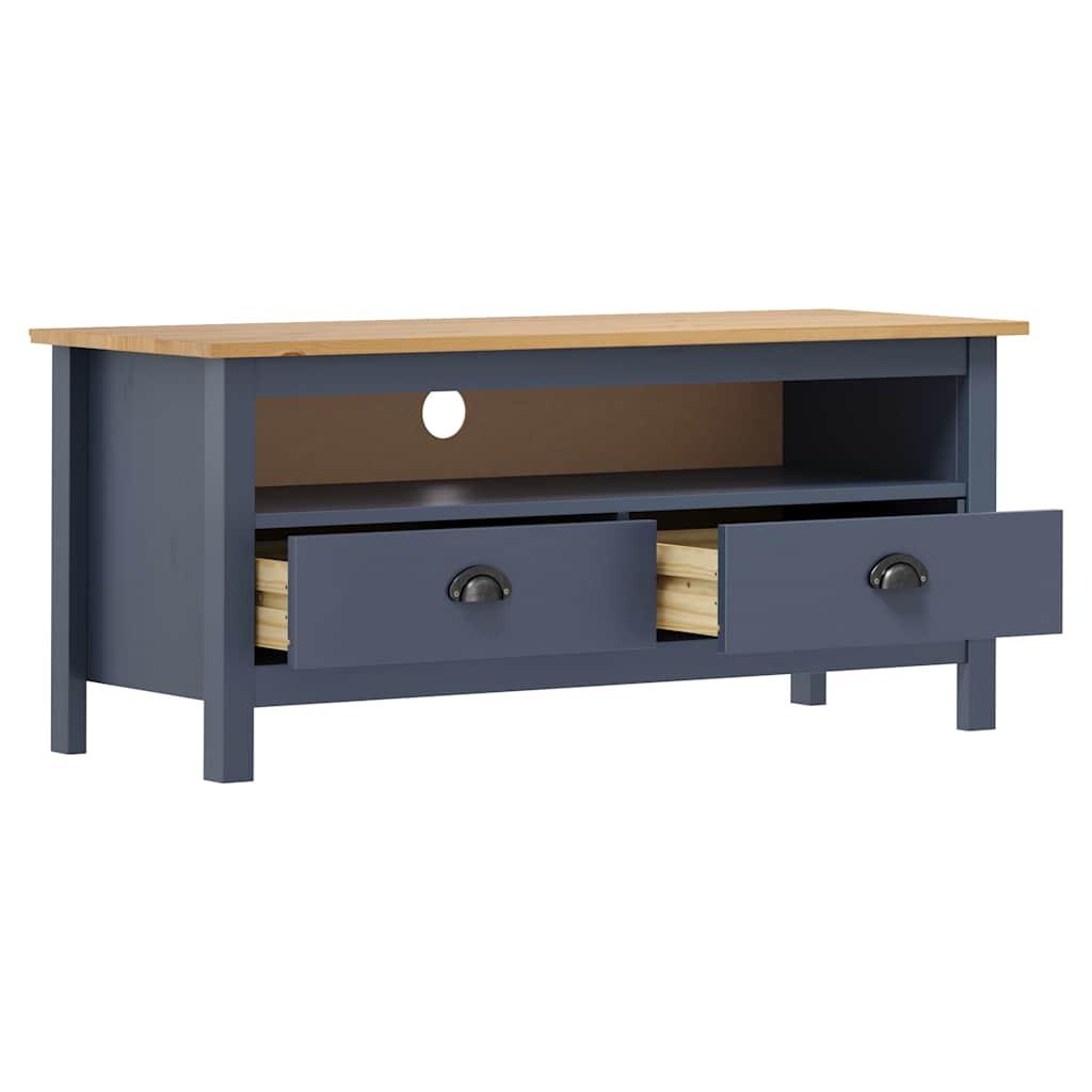 288925 vidaXL TV Cabinet "Hill" Grey 110x40x47 cm Solid Pine Wood