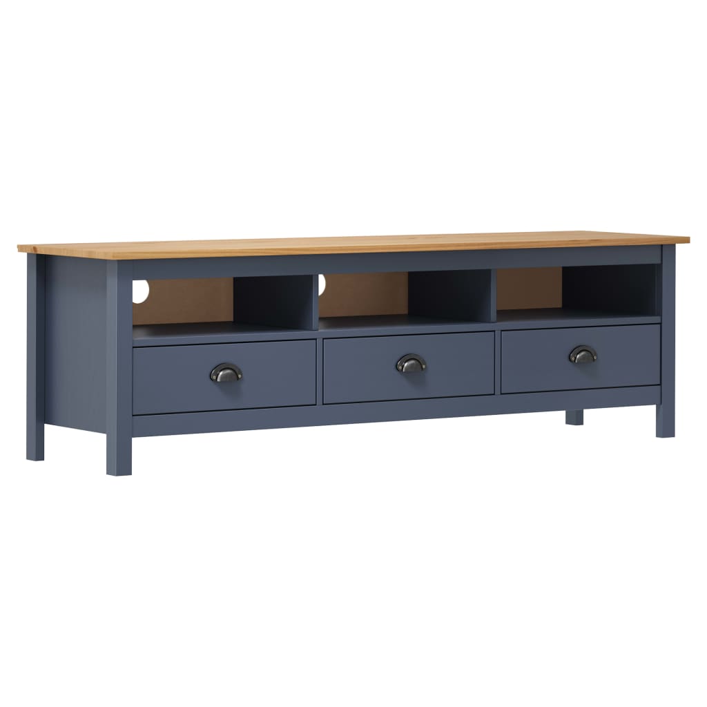 288929 vidaXL TV Cabinet "Hill" Grey 158x40x47 cm Solid Pine Wood