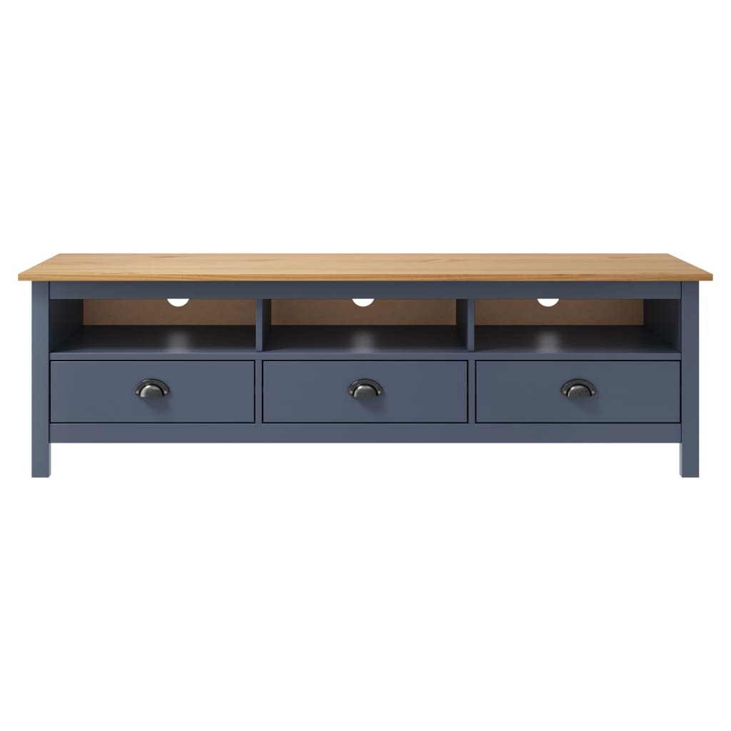 288929 vidaXL TV Cabinet "Hill" Grey 158x40x47 cm Solid Pine Wood