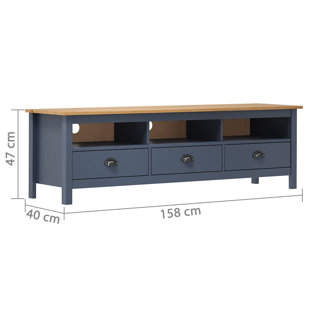 288929 vidaXL TV Cabinet "Hill" Grey 158x40x47 cm Solid Pine Wood
