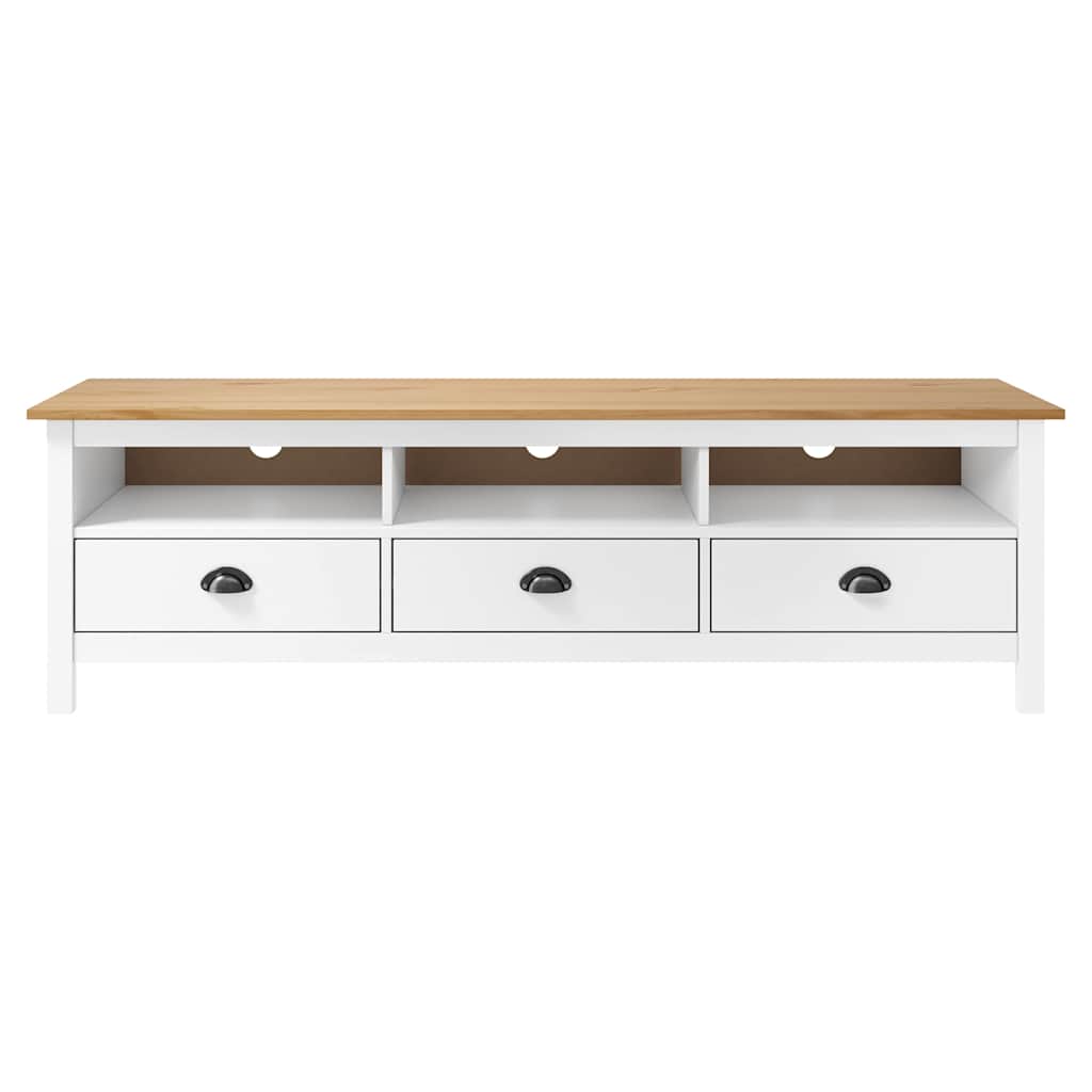 288930 vidaXL TV Cabinet "Hill" White 158x40x47 cm Solid Pine Wood