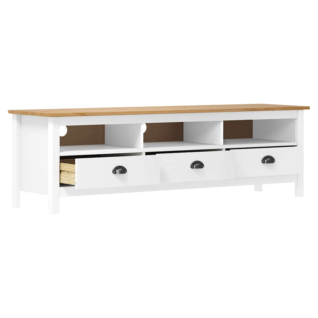 288930 vidaXL TV Cabinet "Hill" White 158x40x47 cm Solid Pine Wood