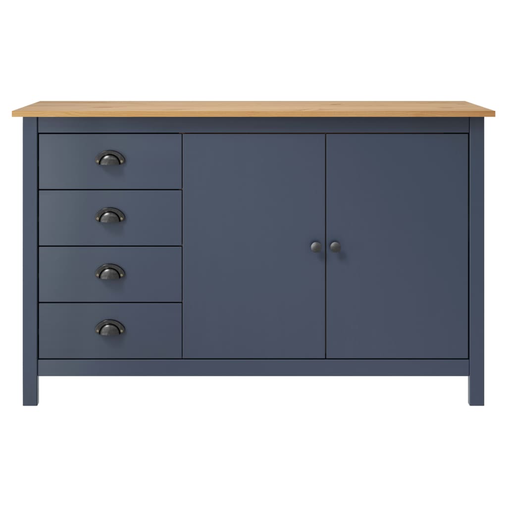 Sideboard Hill Grey 130x40x80 cm Solid Pine Wood