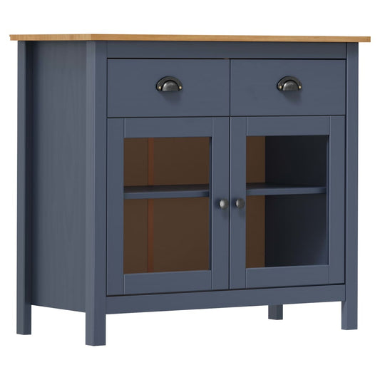 Sideboard Hill Grey 90x40x80 cm Solid Pine Wood