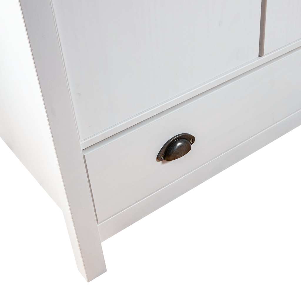 vidaXL 2-Door Wardrobe Hill White 89x50x170 cm Solid Pine Wood