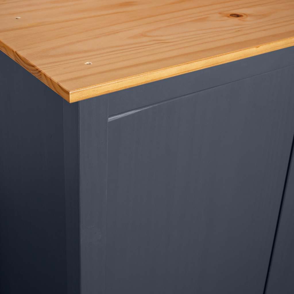 vidaXL 3-Door Wardrobe Hill Grey 127x50x170 cm Solid Pine Wood