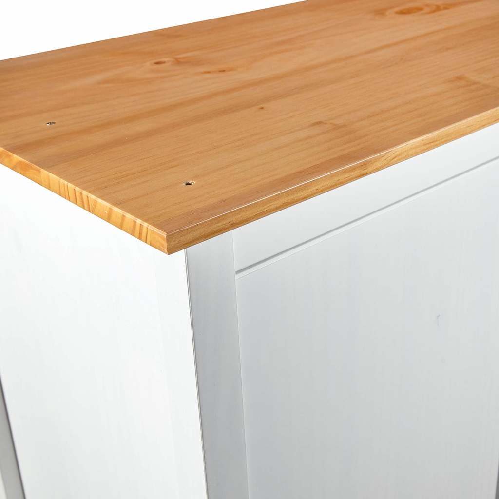 3-Door Wardrobe Hill White 127x50x170 cm Solid Pine Wood