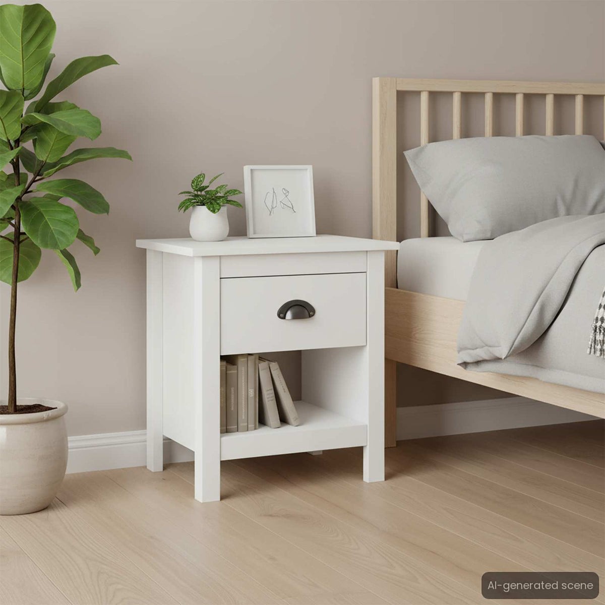 288968 vidaXL Bedside Cabinets 2 pcs "Hill" 46x35x49,5 cm Solid Pine Wood