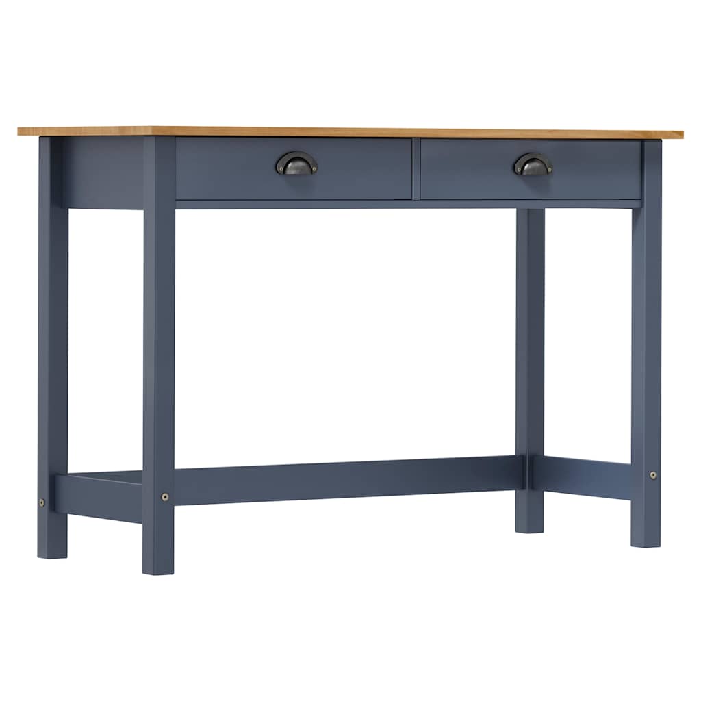 288993 vidaXL Console Table "Hill" with 2 Drawers Grey 110x45x74 cm Solid Pine Wood