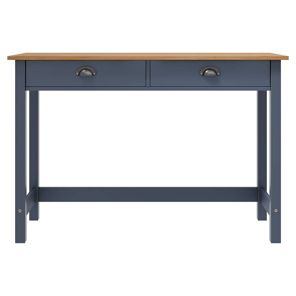 288993 vidaXL Console Table "Hill" with 2 Drawers Grey 110x45x74 cm Solid Pine Wood