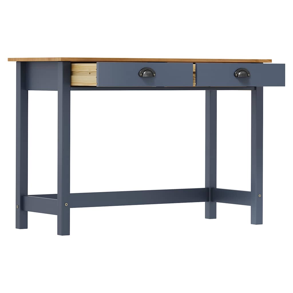 288993 vidaXL Console Table "Hill" with 2 Drawers Grey 110x45x74 cm Solid Pine Wood