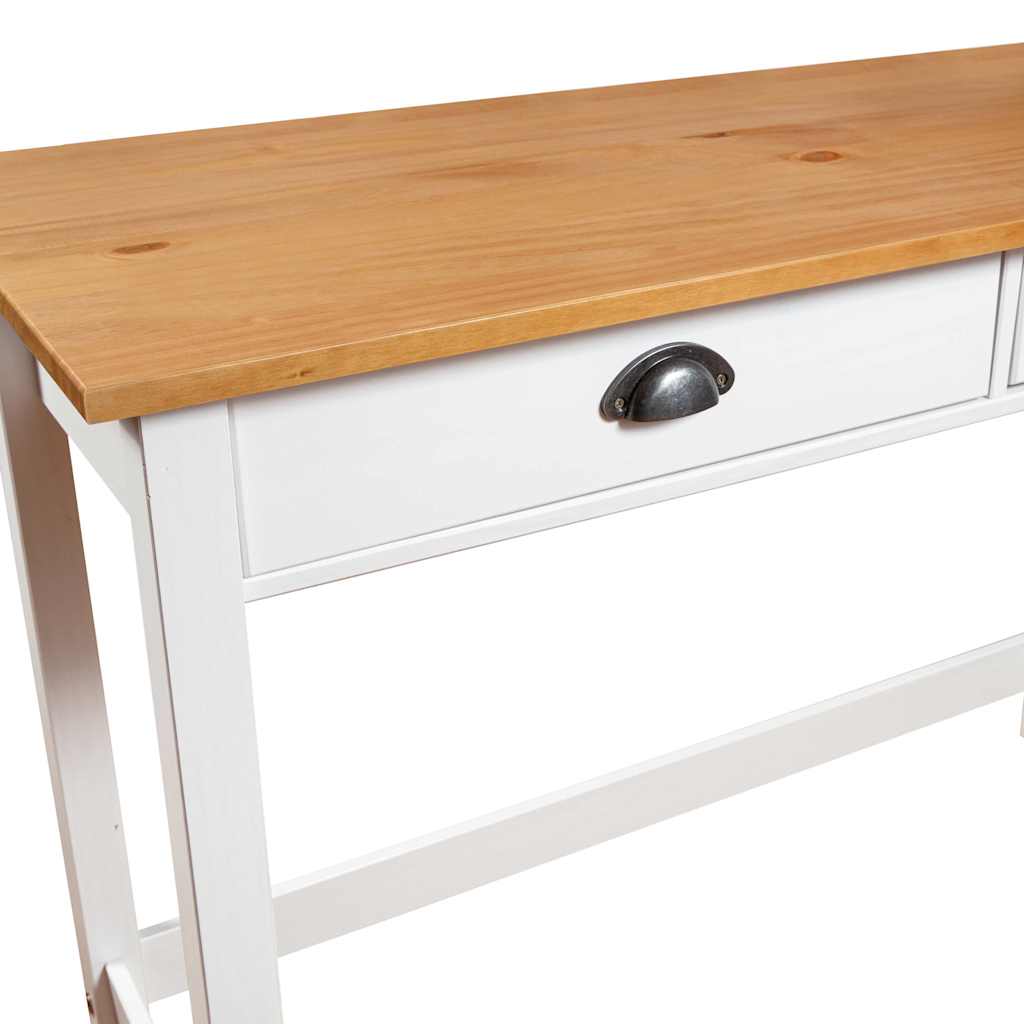 288994 vidaXL Console Table "Hill" with 2 Drawers 110x45x74 cm Solid Pine Wood