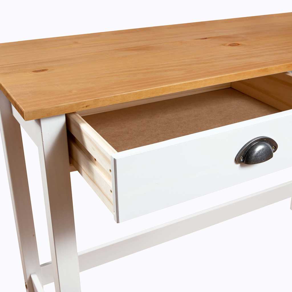 288994 vidaXL Console Table "Hill" with 2 Drawers 110x45x74 cm Solid Pine Wood