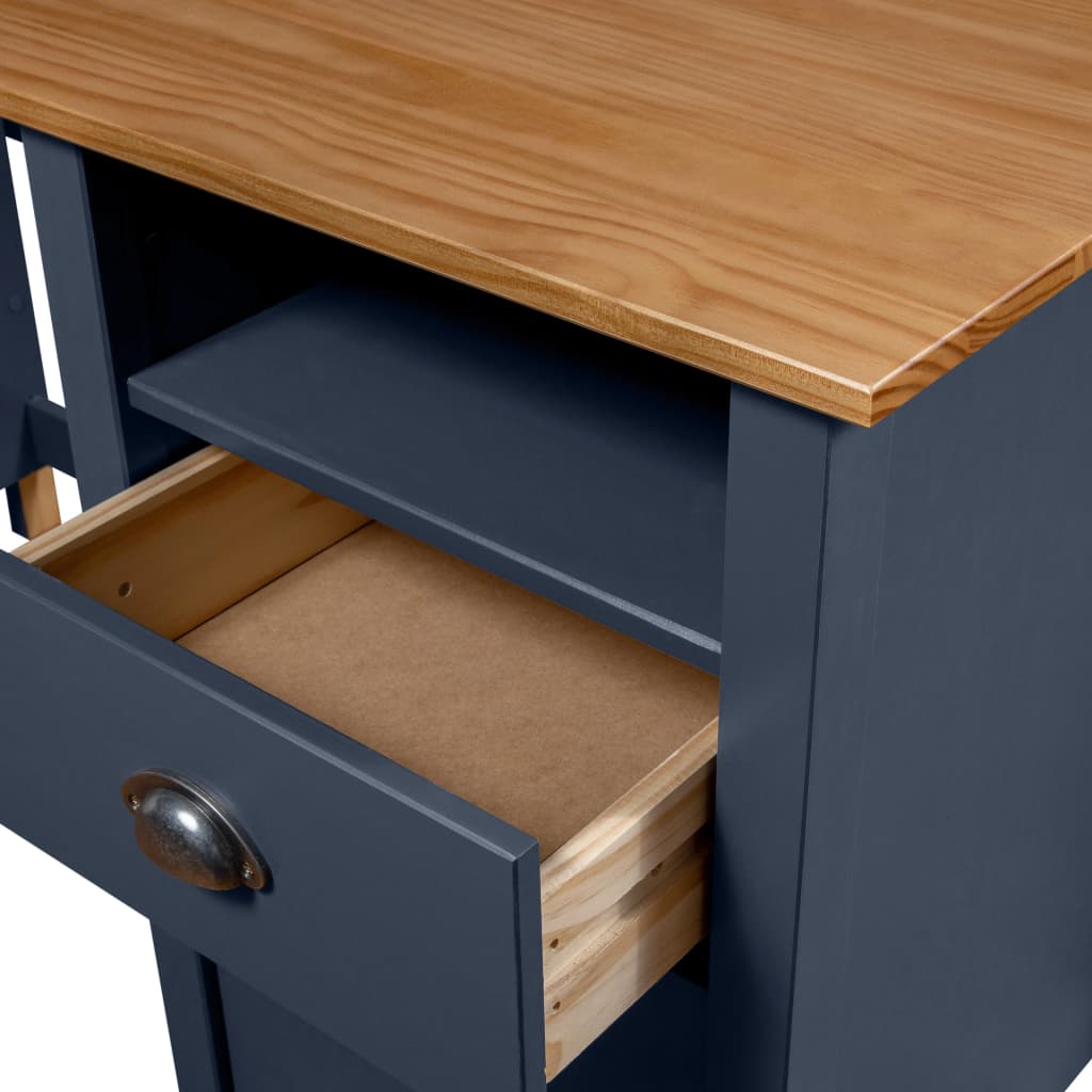 vidaXL Desk Hill Grey 150x50x74 cm Solid Pine Wood