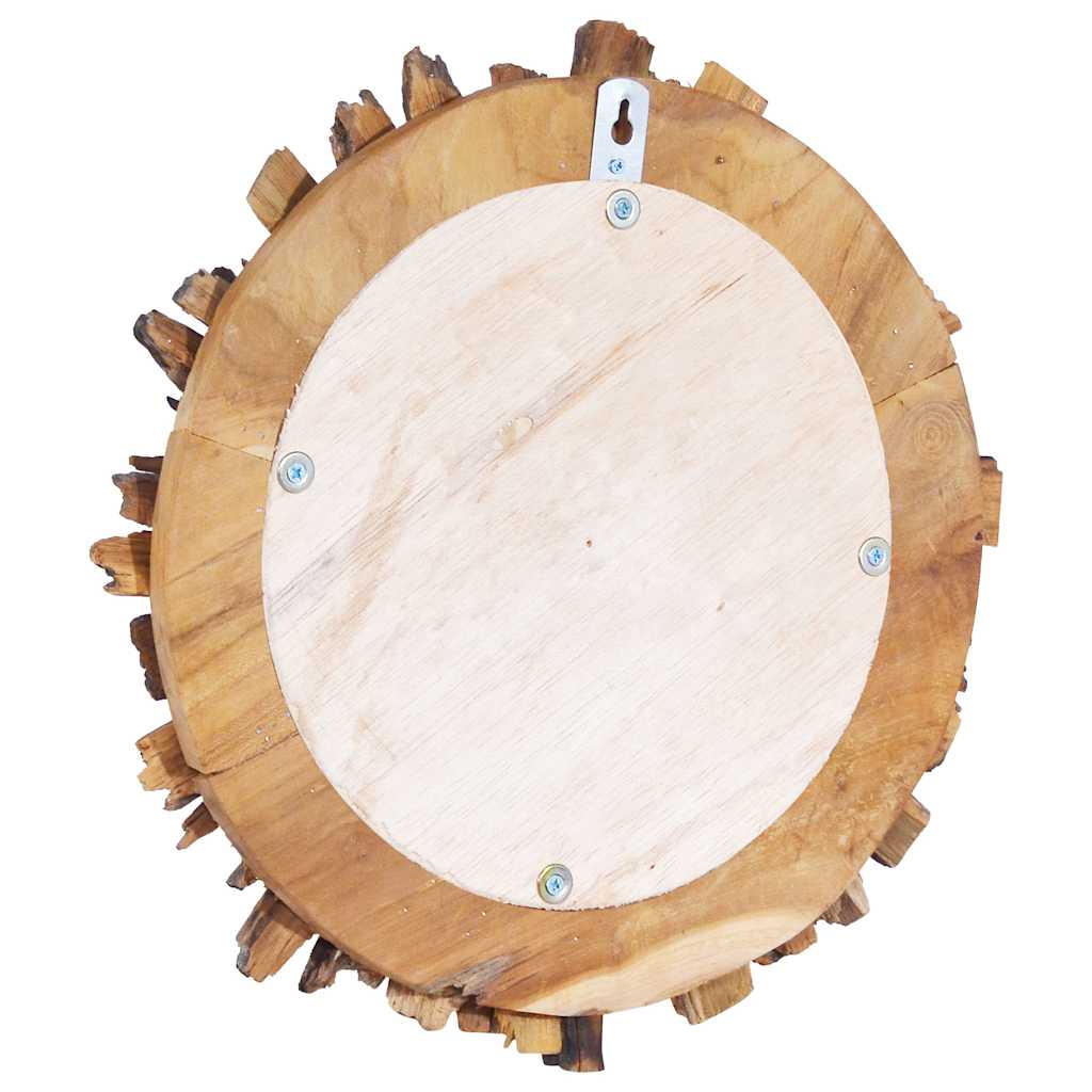 288804 vidaXL Wall Mirror 60 cm Teak Round