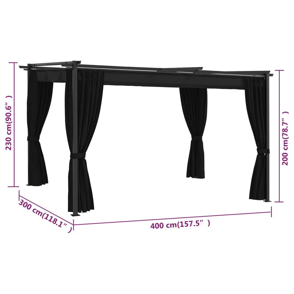 vidaXL Gazebo 4x3 m Anthracite