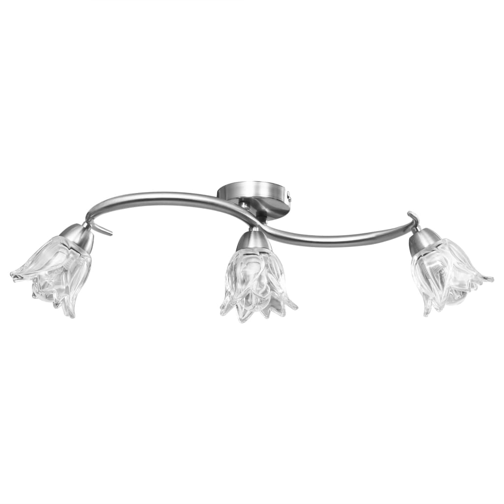 vidaXL Ceiling Lamp with Transparent Glass Shades for 3 E14 Bulbs Tulip