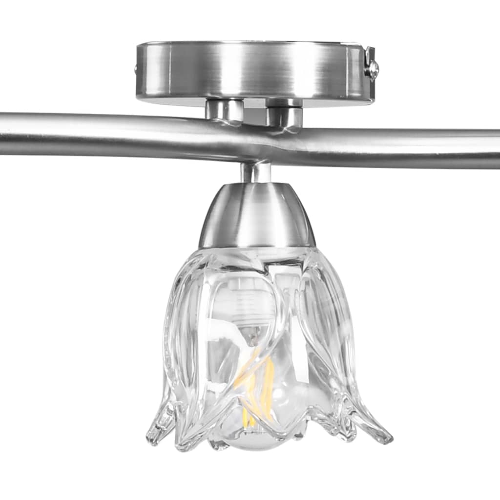 vidaXL Ceiling Lamp with Transparent Glass Shades for 3 E14 Bulbs Tulip