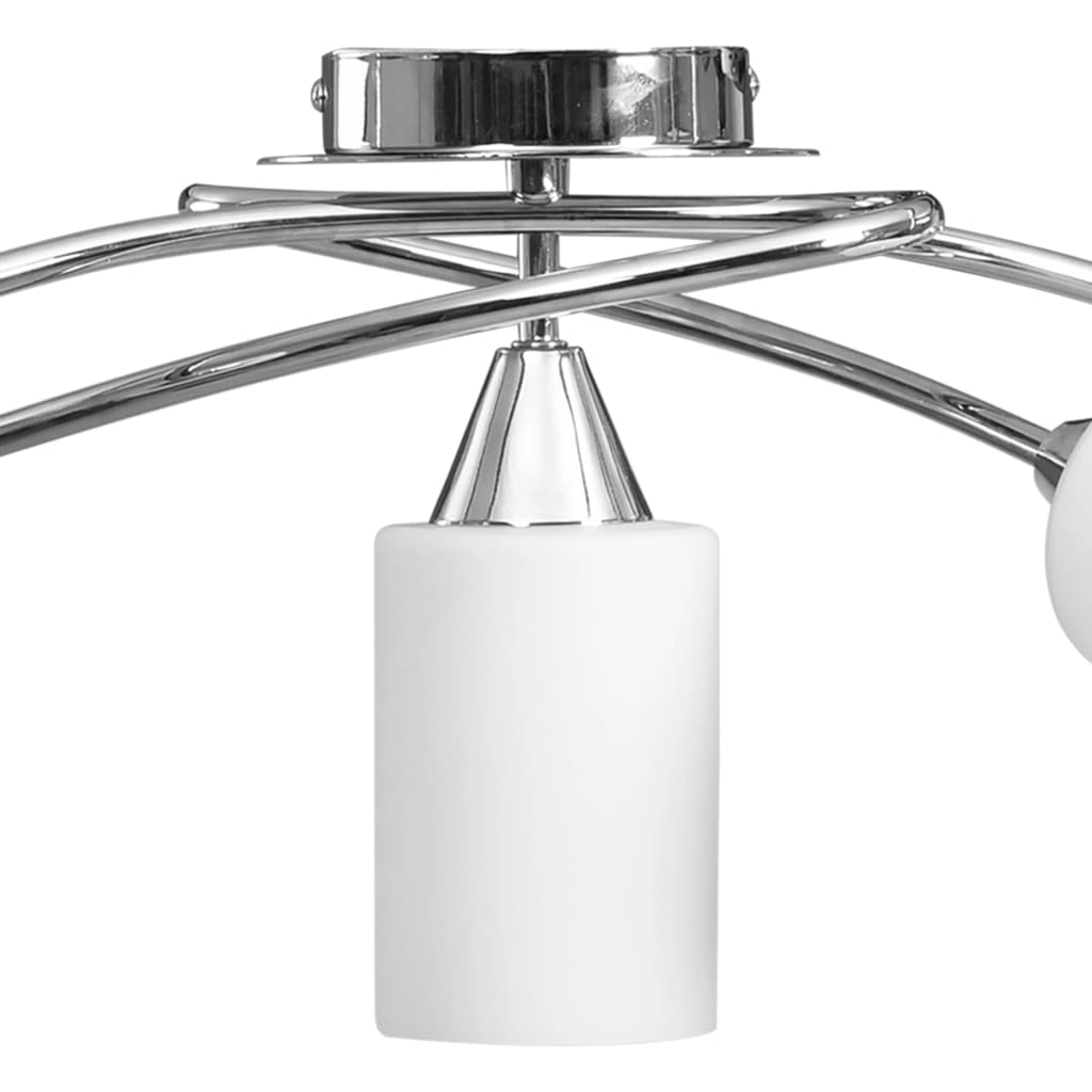 vidaXL Ceiling Lamp with Ceramic Shades for 5 E14 Bulbs White Cone