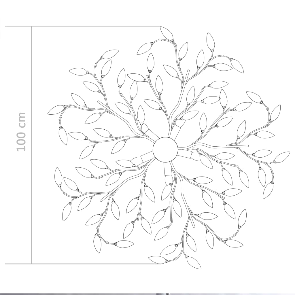 vidaXL Ceiling Lamp with Acrylic Crystal Leaf Arms for 5 E14 Bulbs Purple