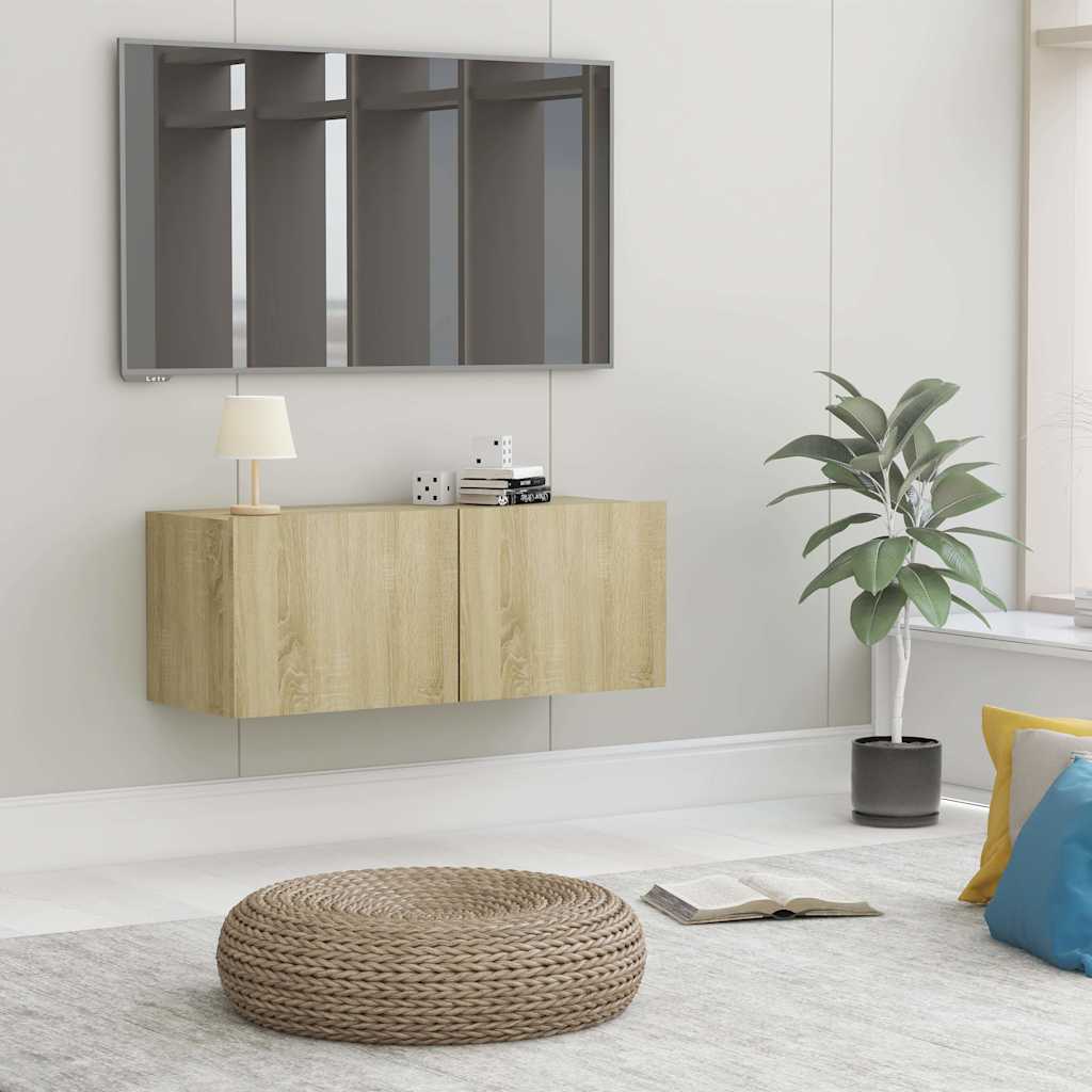801475 vidaXL TV Cabinet Sonoma Oak 80x30x30 cm Engineered Wood
