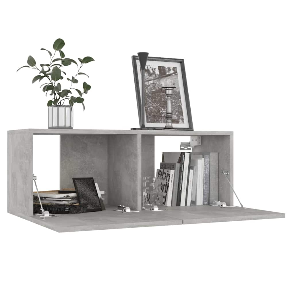 801476 vidaXL TV Cabinet Concrete Grey 80x30x30 cm Engineered Wood