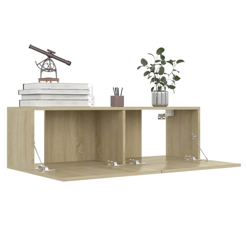 801484 vidaXL TV Cabinet Sonoma Oak 100x30x30 cm Engineered Wood