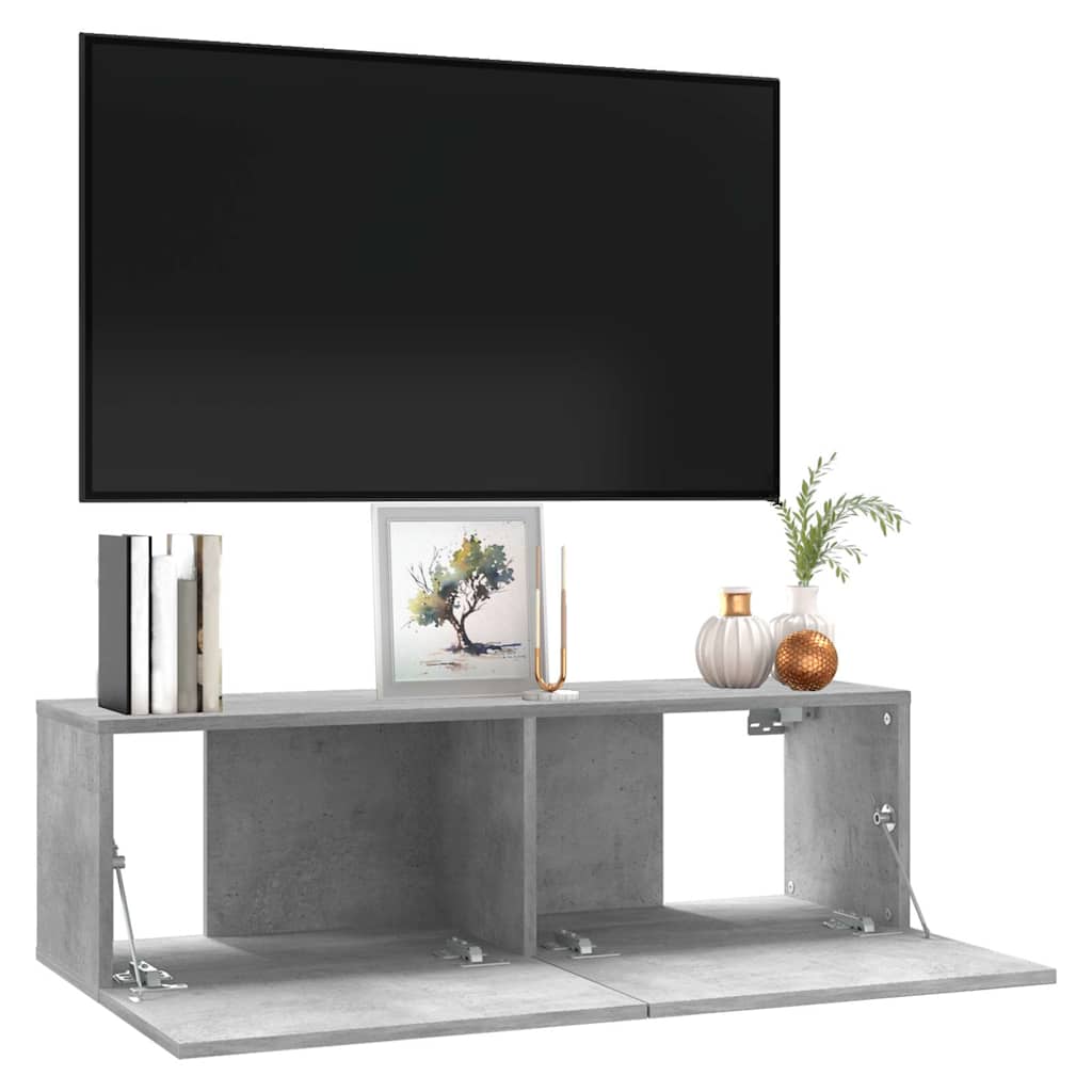 801485 vidaXL TV Cabinet Concrete Grey 100x30x30 cm Engineered Wood