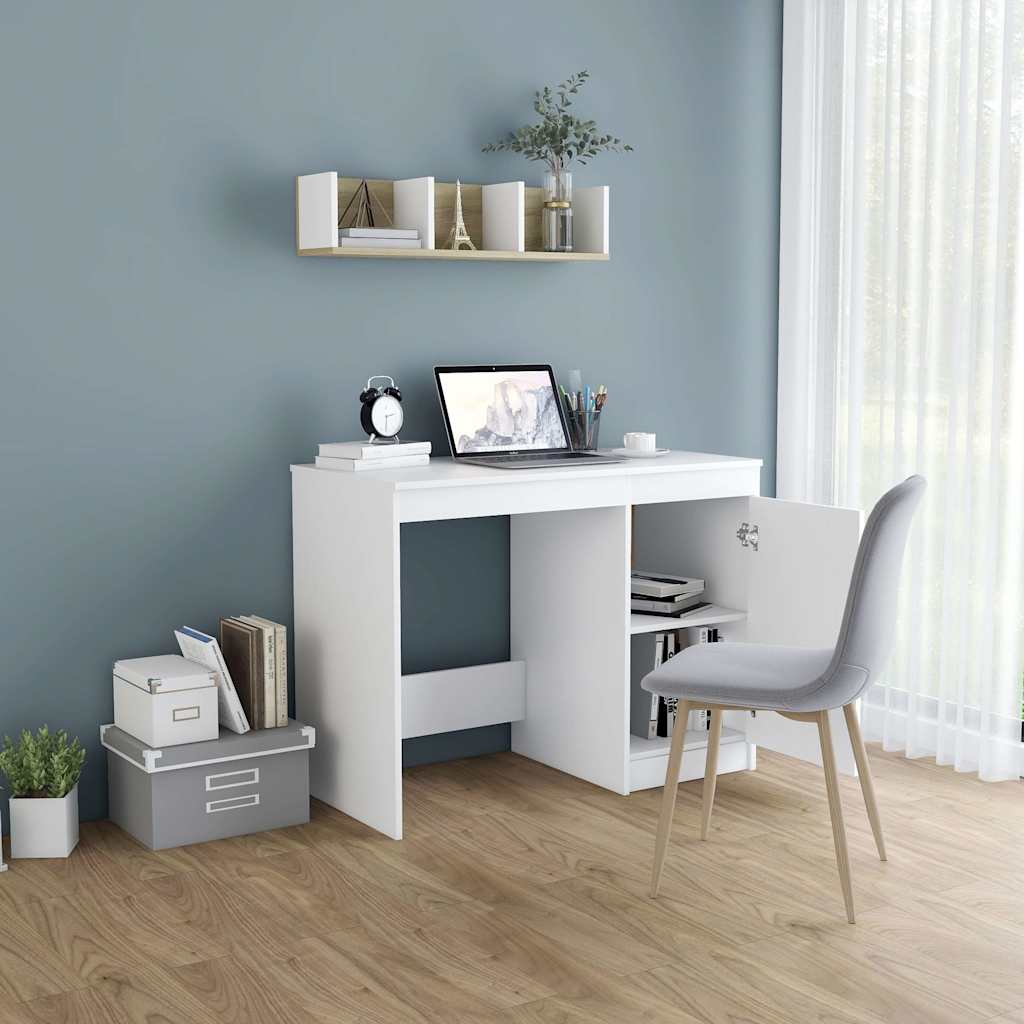 801796 vidaXL Desk White 100x50x76 cm Engineered Wood