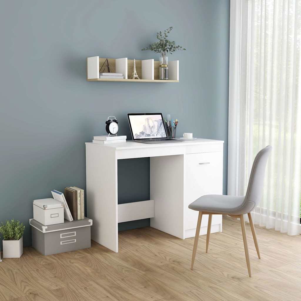 801796 vidaXL Desk White 100x50x76 cm Engineered Wood