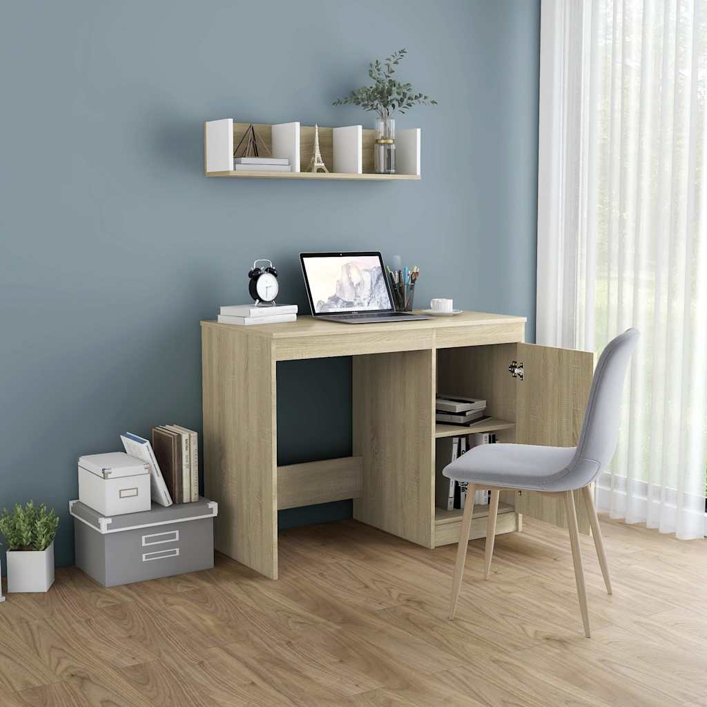 801799 vidaXL Desk Sonoma Oak 100x50x76 cm Engineered Wood