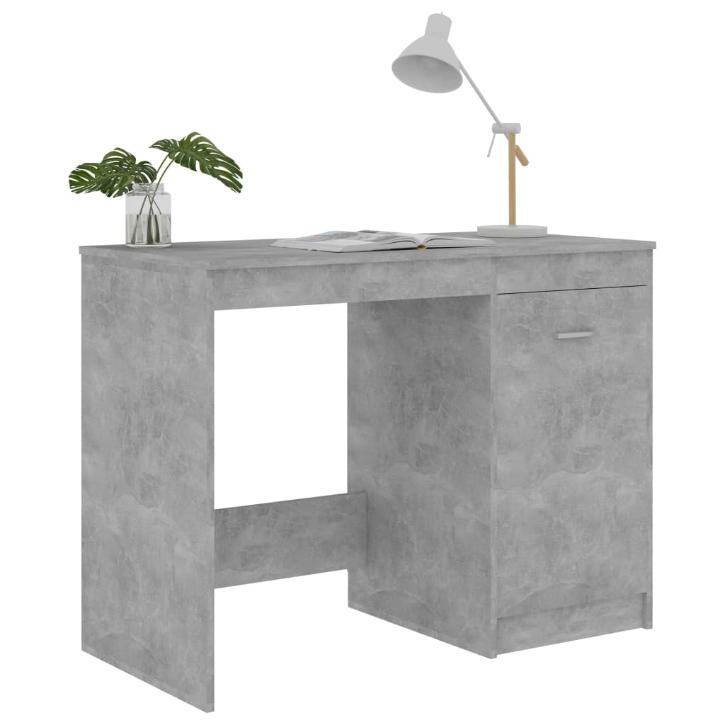 vidaXL Desk Concrete Grey 100x50x76 cm Engineered Wood