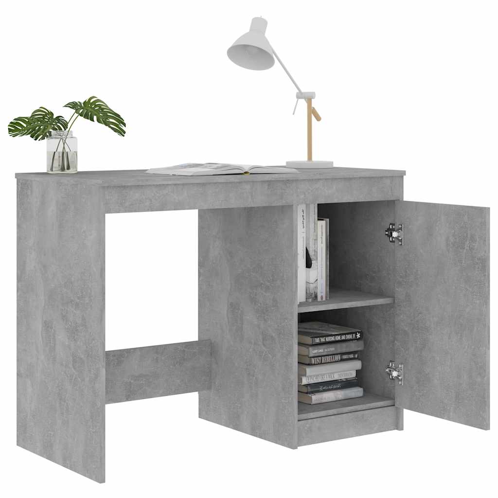 801800 vidaXL Desk Concrete Grey 100x50x76 cm Engineered Wood