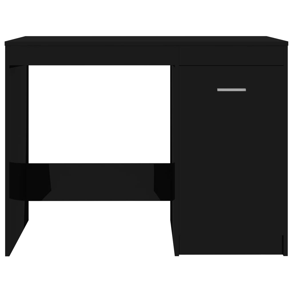 vidaXL Desk High Gloss Black 100x50x76 cm Engineered Wood