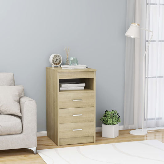 Drawer Cabinet | Sonoma Oak | Chipboard | Compact | Drawer Cabinet