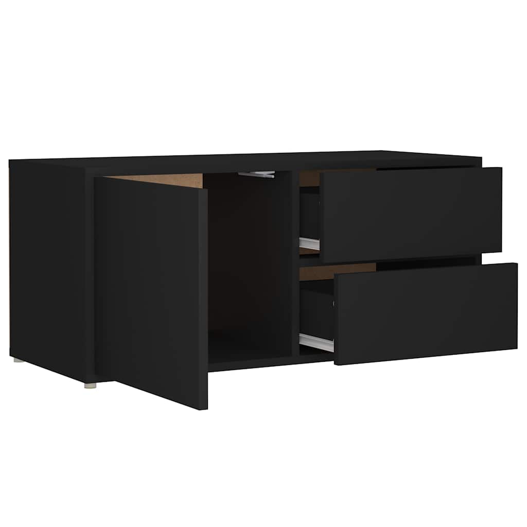 801851 vidaXL TV Cabinet Black 80x34x36 cm Engineered Wood