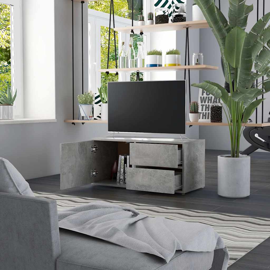 801854 vidaXL TV Cabinet Concrete Grey 80x34x36 cm Engineered Wood